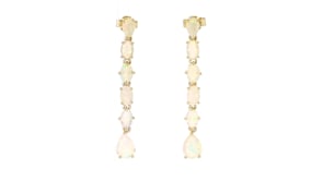 Opal Linear Drop Earrings in 18kt Gold Over Sterling