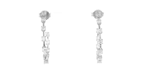2.60 ct. t.w. CZ Studded Hoop Earrings in Sterling Silver