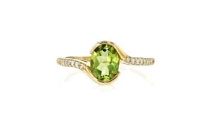 1.20 Carat Peridot Ring with .16 ct. t.w. Lab-Grown Diamonds in 14kt Yellow Gold
