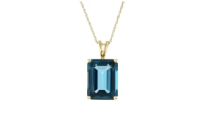 14.00 Carat London Blue Topaz Pendant Necklace in 18kt Gold Over Sterling