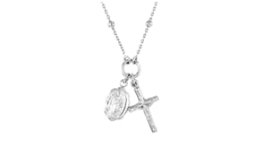 Italian Sterling Silver Religious Charm Necklace