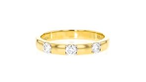 .25 ct. t.w. Lab-Grown Diamond Three-Stone Ring in 18kt Gold Over Sterling