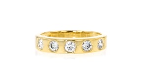 .50 ct. t.w. Lab-Grown Diamond Five-Stone Ring in 18kt Gold Over Sterling