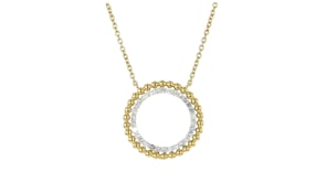 .25 ct. t.w. Diamond Beaded Eternity Circle Necklace in 18kt Gold Over Sterling
