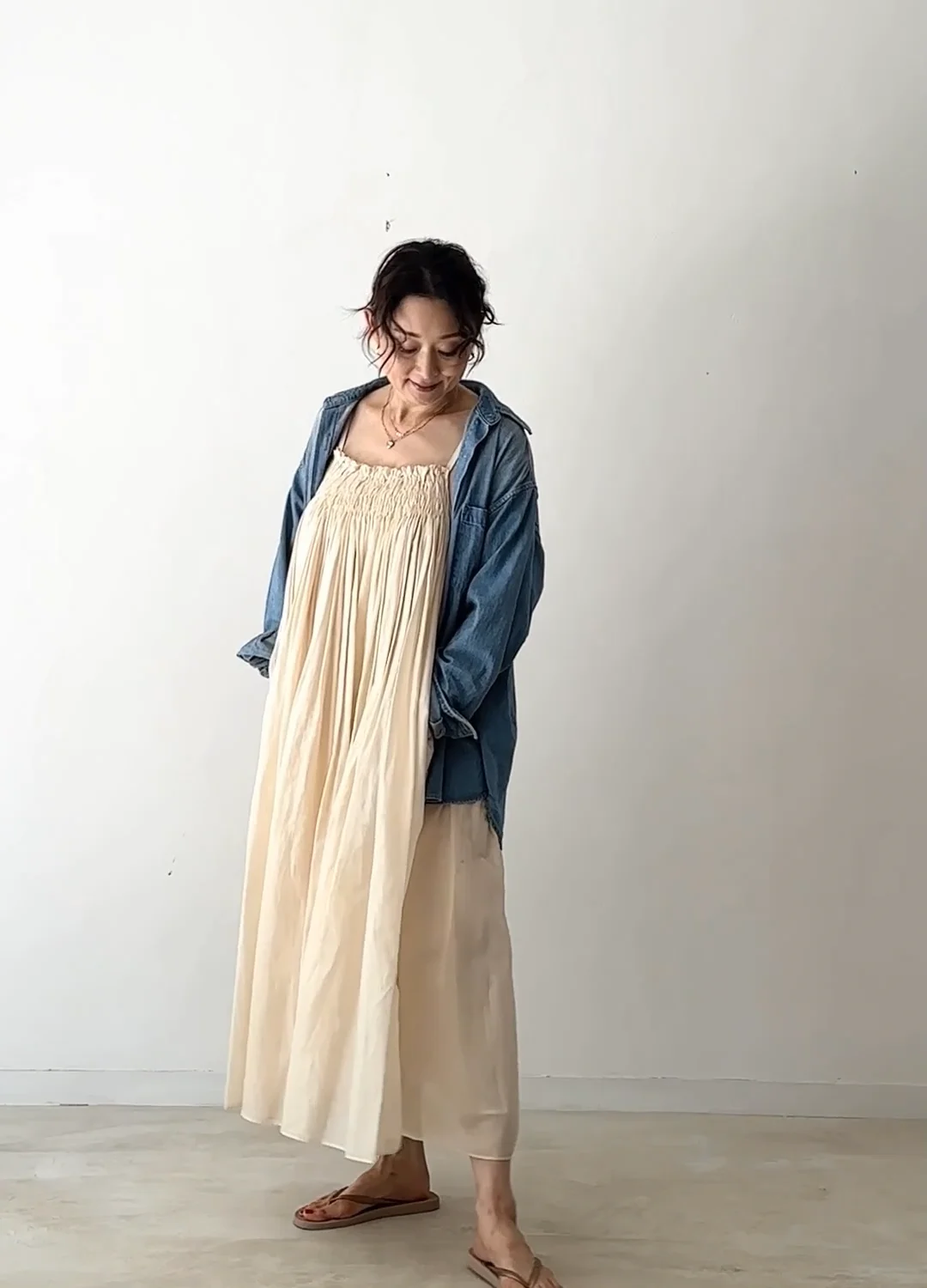 コットンシルクスモッキングキャミソールドレス | HUG O WaR ONLINE STORE