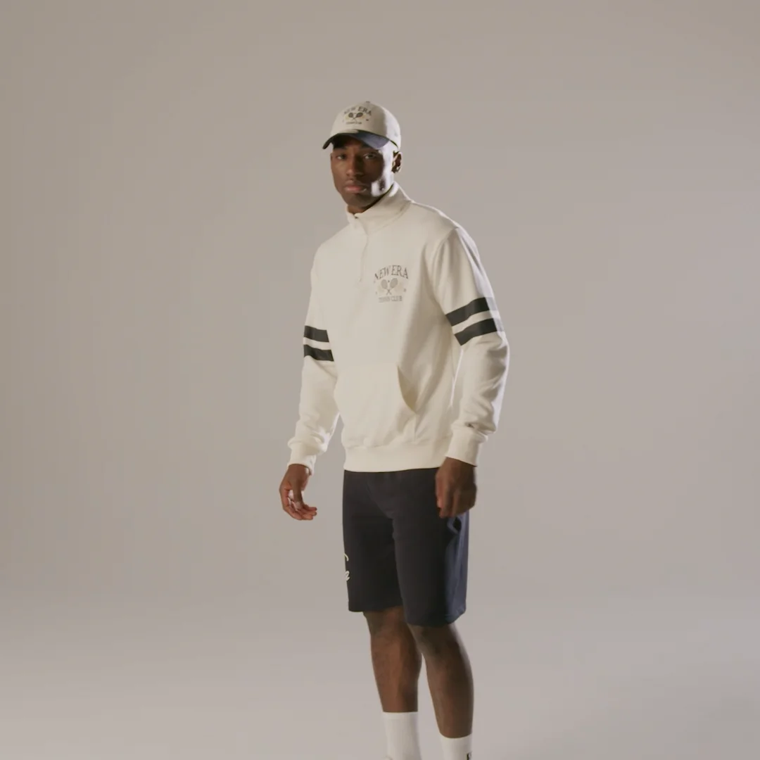 New Era Open White Oversized 1/4 Zip Sweater | NEC UK
