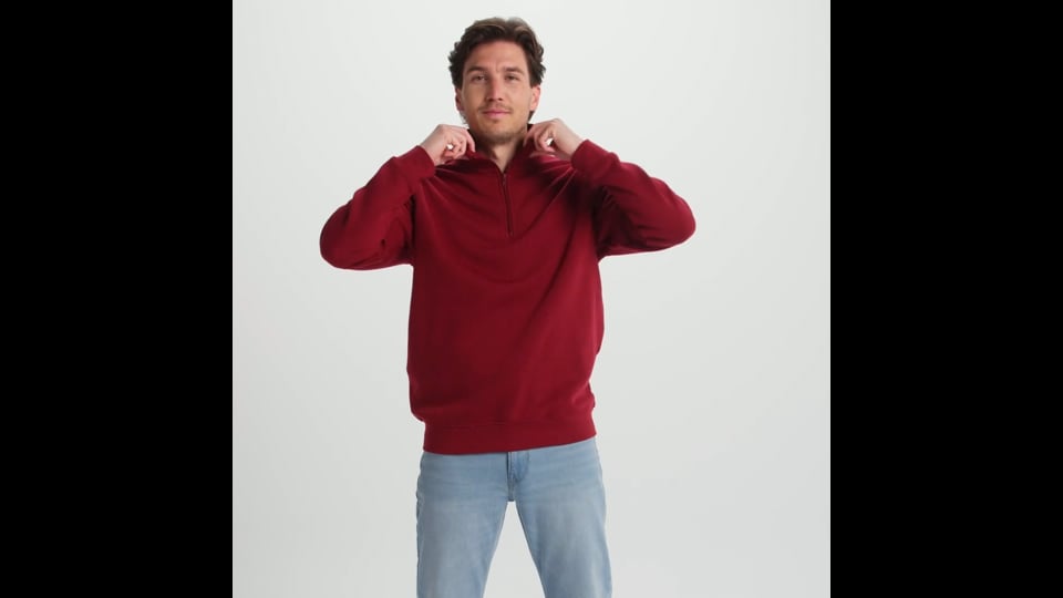 SWEAT-SHIRT MIXTE DEMI-ZIP PERSONNALISABLE 'RAPHAEL'