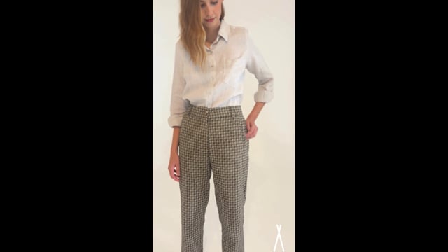 Calça Reta Pied Poule