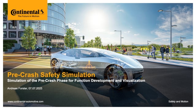 Pre-crash safety simulation for function development and visualization