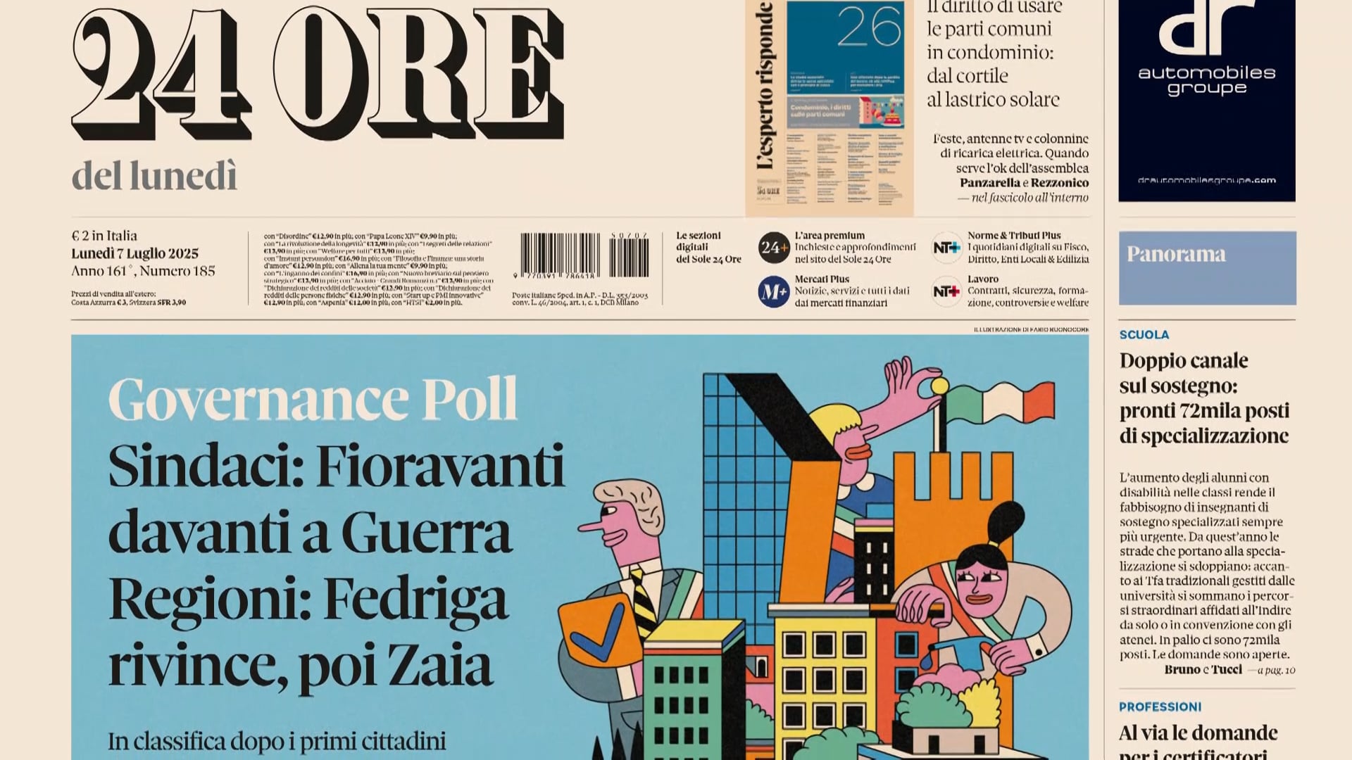 Gradimento sindaci e governatori: Lepore scivola al 58esimo posto, de Pascale ottavo