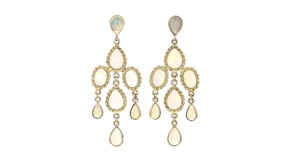 Ethiopian Opal Chandelier Earrings in 14kt Yellow Gold