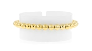 Italian 6mm 18kt Gold Over Sterling Bead Stretch Bracelet