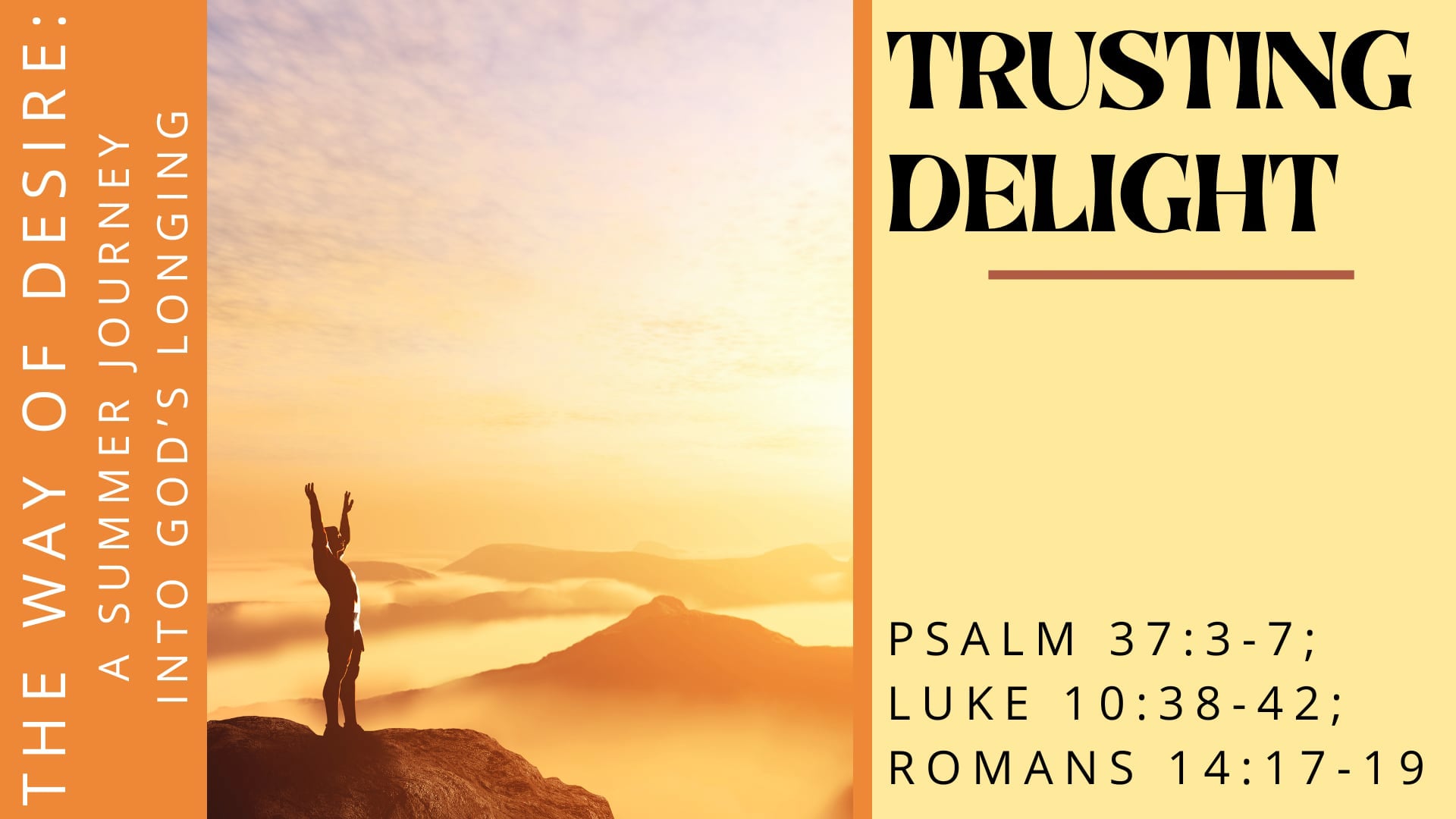 Sunday July 13 "Trusting Delight"