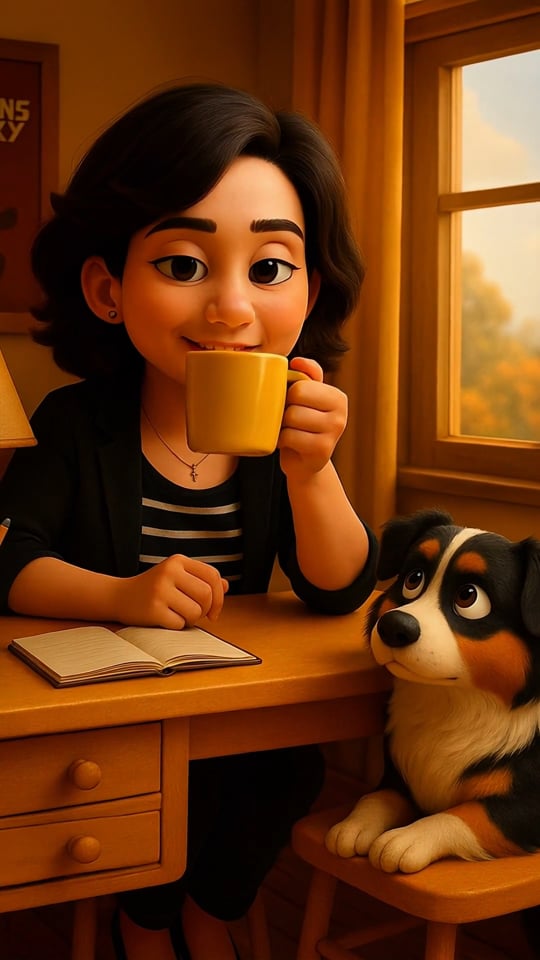Cachorro fiel e você: portais animados em IA