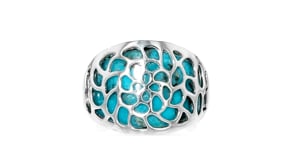 Turquoise Openwork Overlay Ring in Sterling Silver
