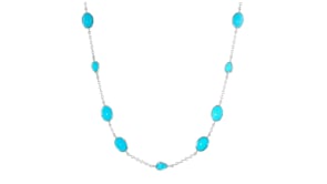 Turquoise Station Necklace in Sterling Silver