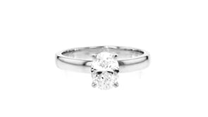 1.00 Carat Oval Lab-Grown Diamond Wide Ring in 14kt White Gold
