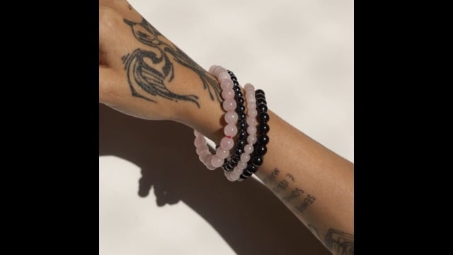 Pulseira de Pedra Natural | Cristal Quartzo Rosa