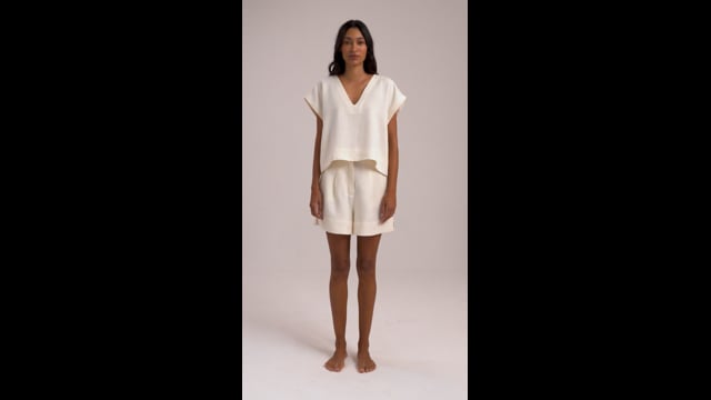 Shorts Cila Linho Off White