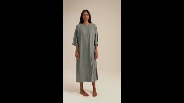 Vestido Gaia Textura Modal Chumbo