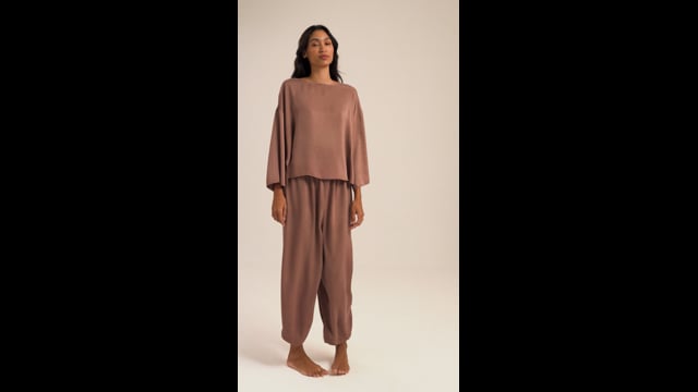 Blusa Emma Seda Textura  Bege Crajiru