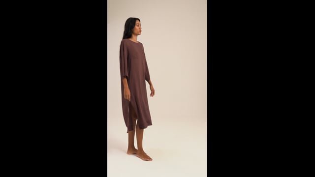 Vestido Ana Seda Bordô Crajiru