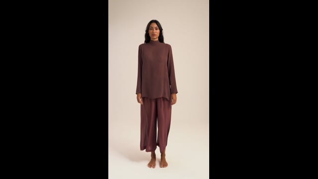 Túnica Ana Seda Bordô Crajiru