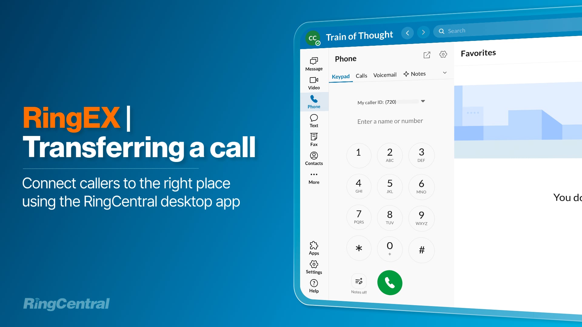 Transferring a call using the RingCentral desktop app