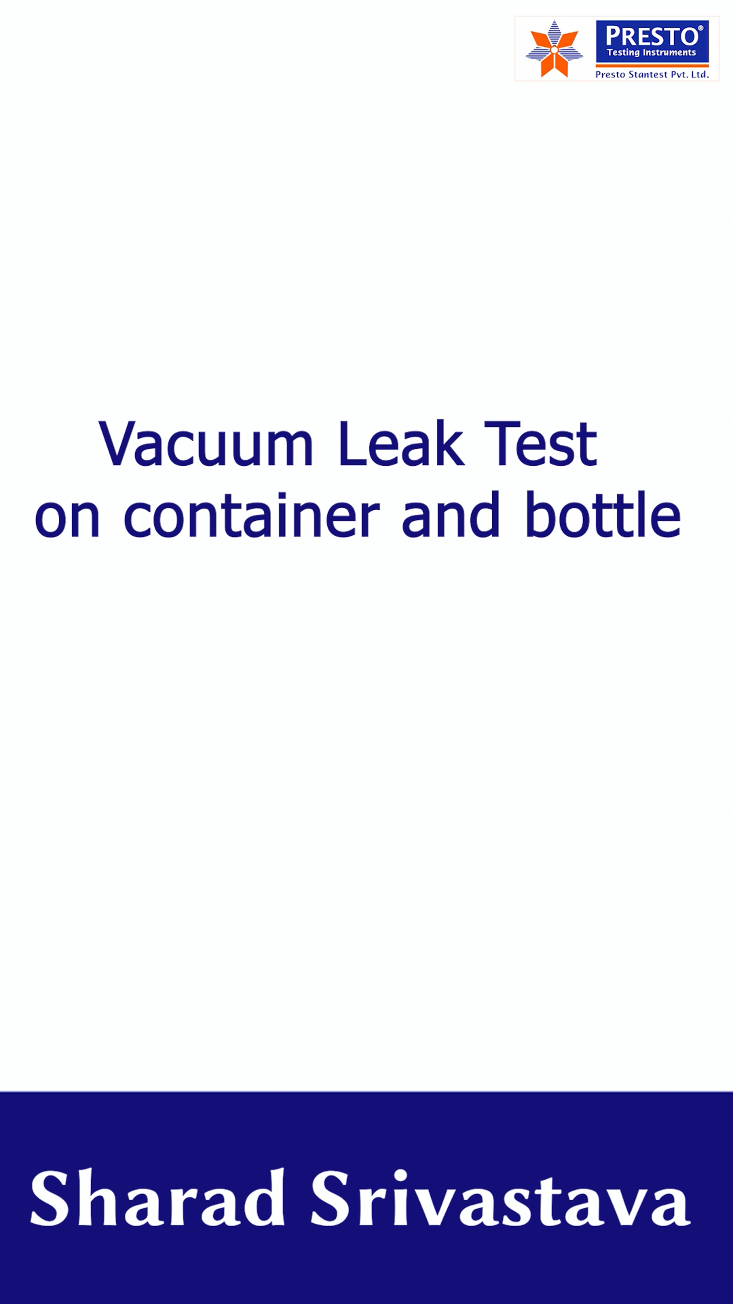 Vacuum Leak Test on container and bottle | Videos & Movies on Vimeo