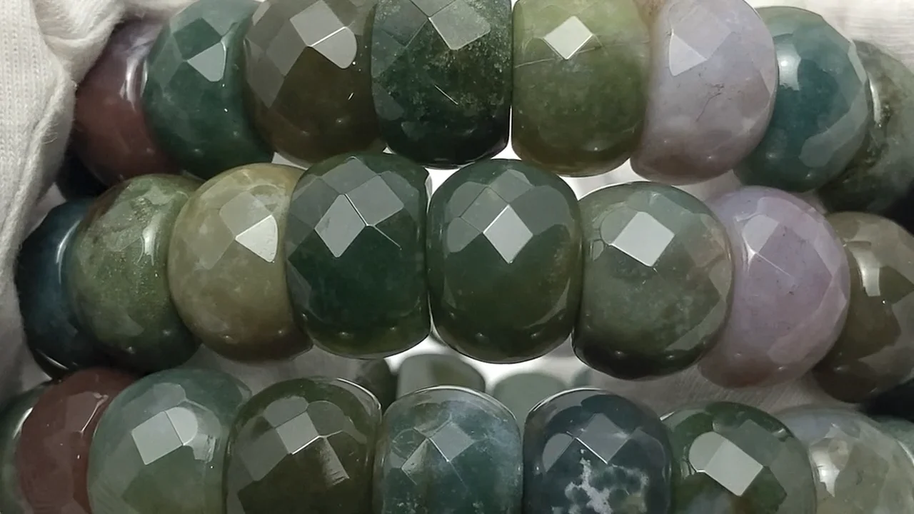 モスアゲートバングル モスアゲート 2つ穴オーバルカット14×9×8mm バングル