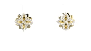 Roberto Coin Venetian Princess .32 ct. t.w. Diamond Earrings in 18kt Yellow Gold