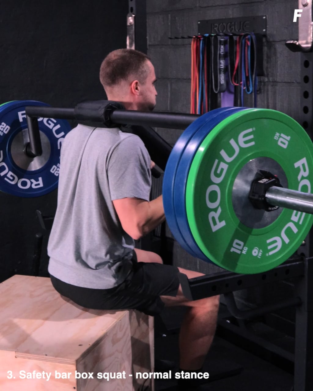 Safety bar box squat - banded