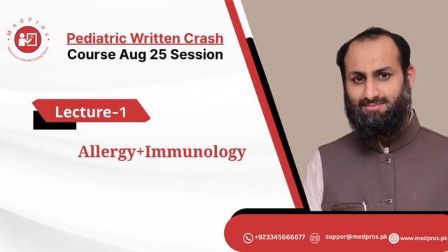 Dr Taimoor Khalil || Lecture-1 || Allergy + immunology