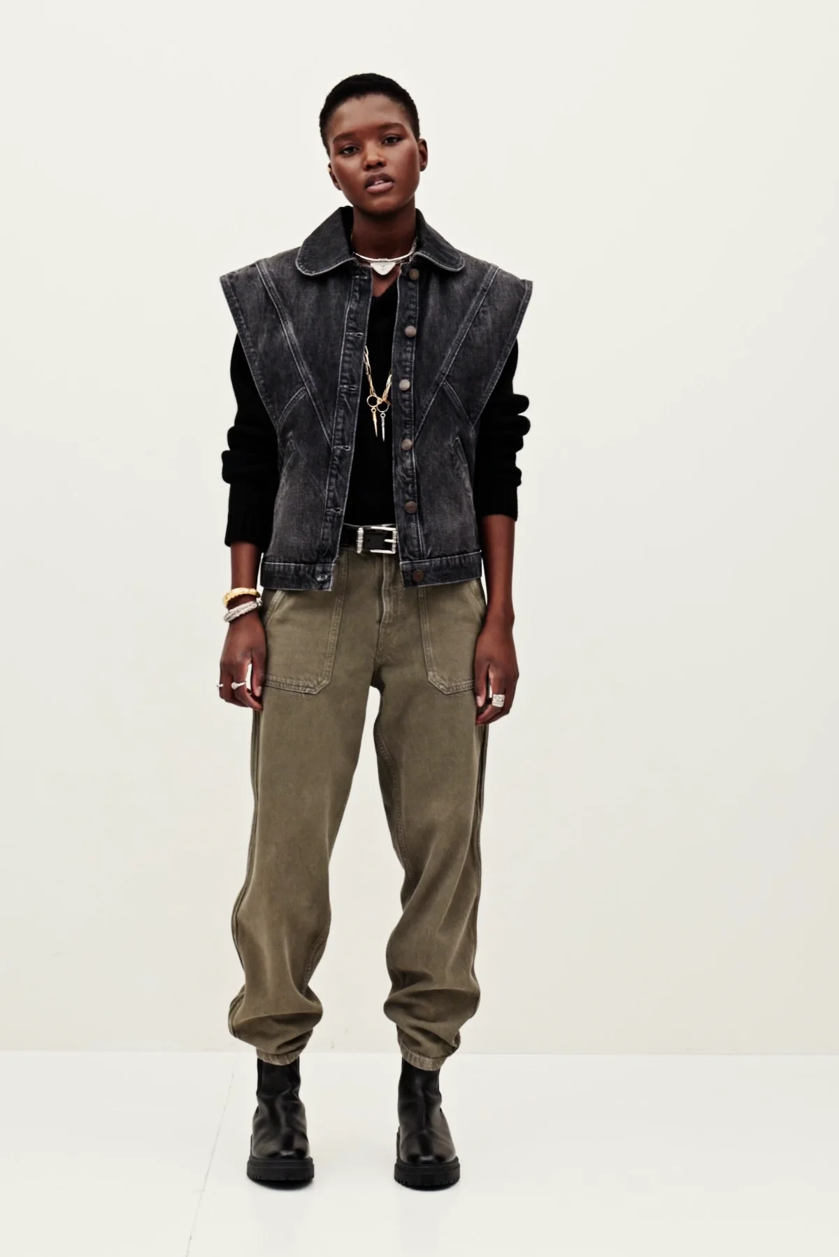 Sleeveless Denim Jacket Max Black // ba&sh