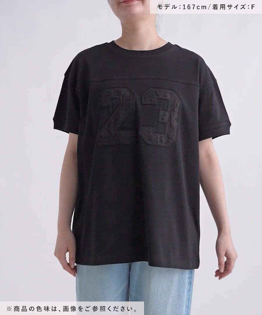 tシャツ レースエンブレムナンバリングTEE/585529 レディース レースエンブレムナンバリングTEE/585529（Tシャツ/カットソー