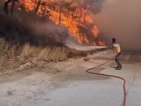 تقرير تلفزيوني يرصد تفاصيل مشاركة فرق إطفاء تركية في إخماد الحرائق في ريف اللاذقية