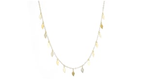 Italian 10kt Yellow Gold Leaf Station Necklace