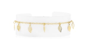 Italian 10kt Yellow Gold Leaf Station Bracelet