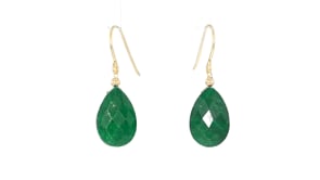 11.00 ct. t.w. Emerald Drop Earrings in 10kt Yellow Gold
