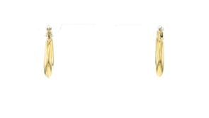 14kt Yellow Gold Tapered Oval Hoop Earrings