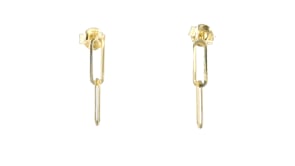14kt Yellow Gold Paper Clip Link Drop Earrings