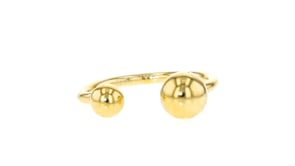 Italian 18kt Gold Over Sterling Open-Space Bead Ring