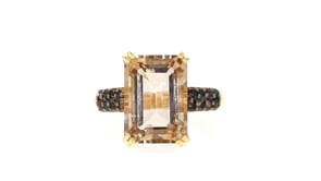 7.35 ct. t.w. Smoky Quartz Ring in 18kt Gold Over Sterling