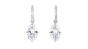 12.10 ct. t.w. CZ Drop Earrings in Sterling Silver