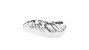 Sterling Silver Diamond-Cut Sculptural Ring