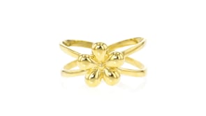 18kt Gold Over Sterling Crisscross Flower Ring