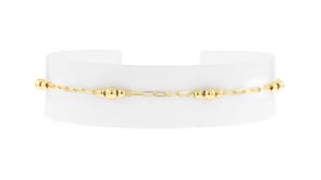 18kt Gold Over Sterling Bead Station Anklet