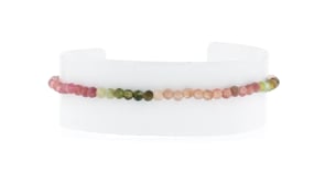 12.00 ct. t.w. Multicolored Tourmaline Bead Bracelet in 18kt Gold Over Sterling