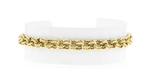 18kt Gold Over Sterling Faceted Rolo-Link Bracelet