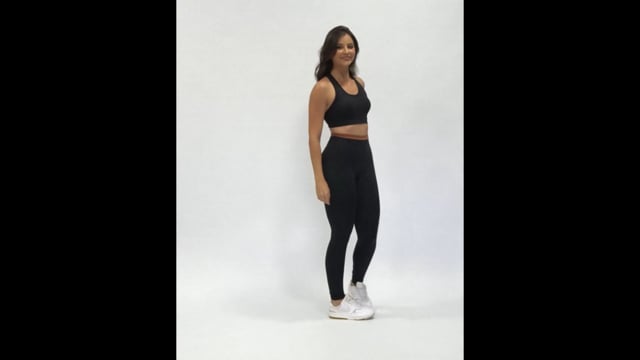 Conjunto Legging Fitness Com Bolso Marrom Fita